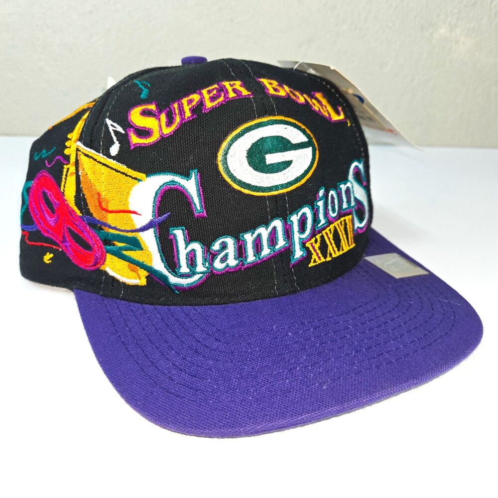 VTG 90s Green Bay Packers 1997 Super Bowl XXXI Champions Snapback Hat